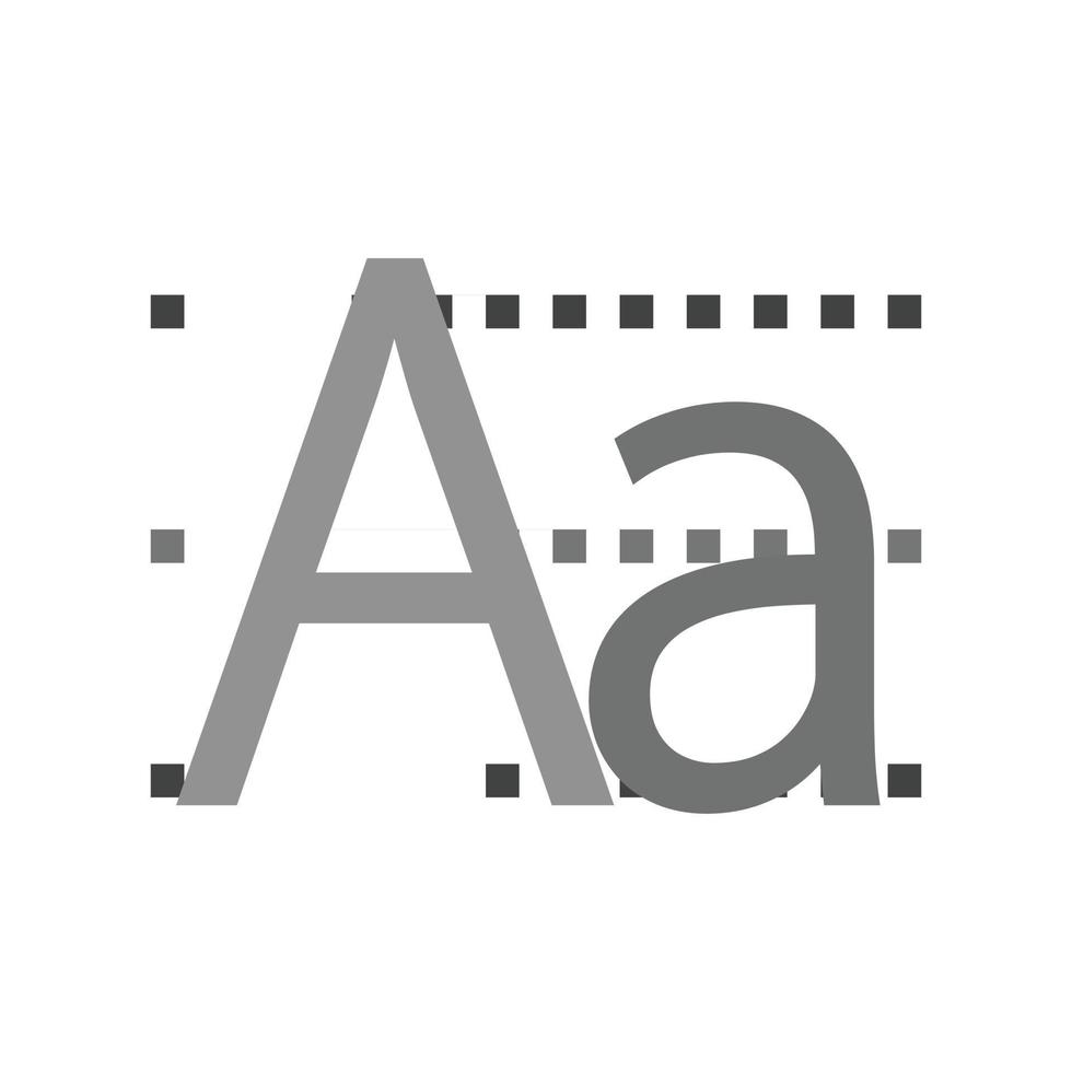 Alphabet Flat Greyscale Icon vector