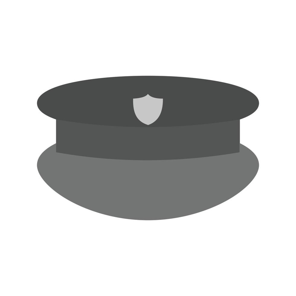 Policeman's hat Flat Greyscale Icon vector