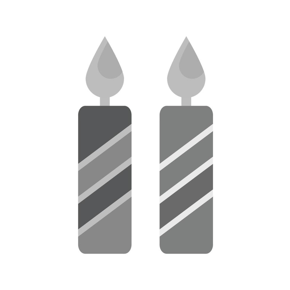 Two Candles Flat Greyscale Icon vector