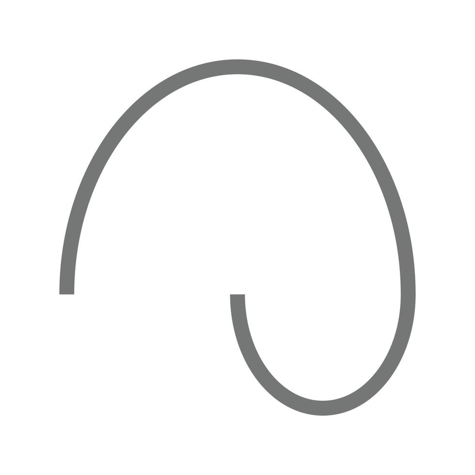 Curved Line Flat Greyscale Icon vector