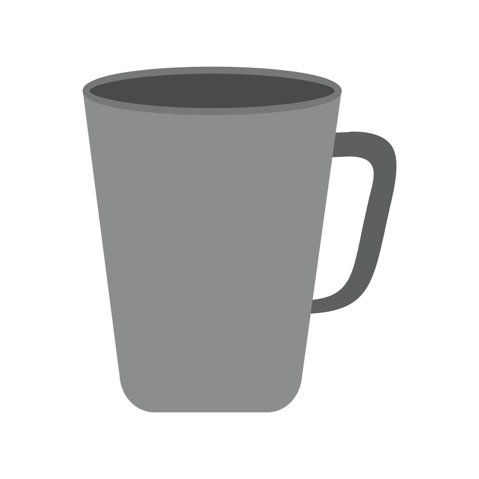 Tea Mug Flat Greyscale Icon vector