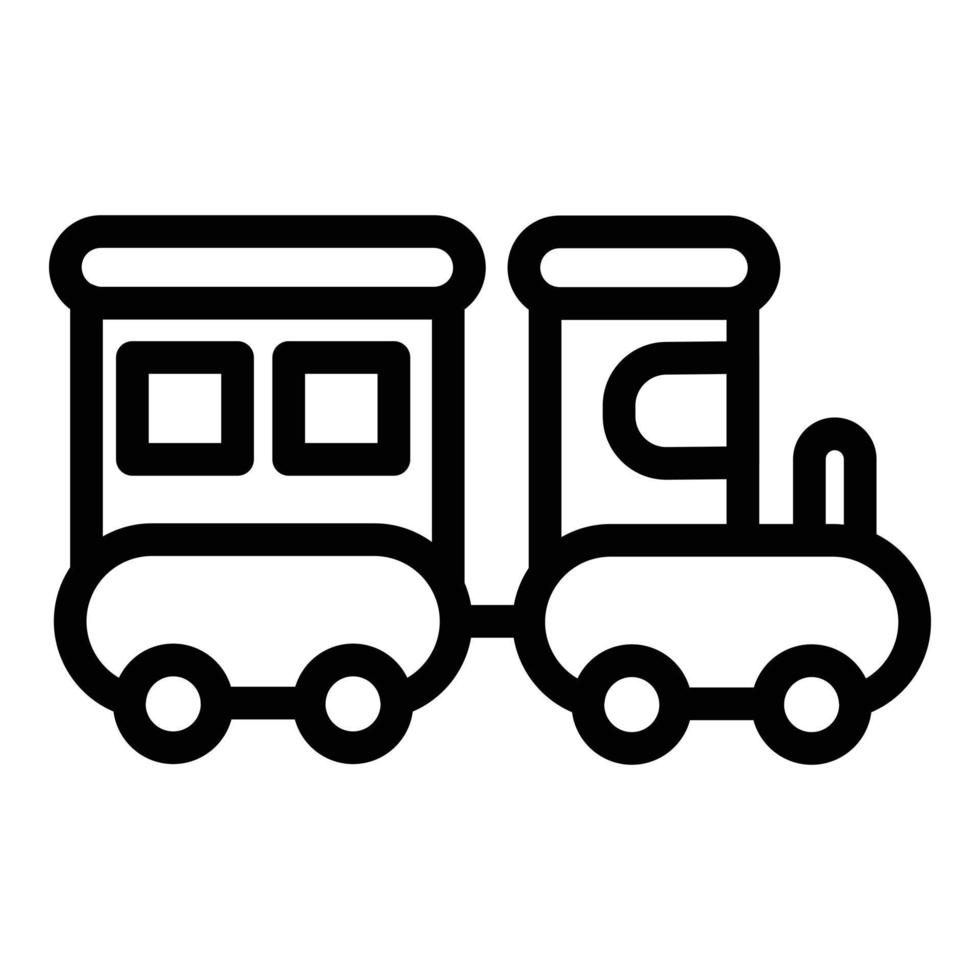 Kid toy train icon, outline style vector