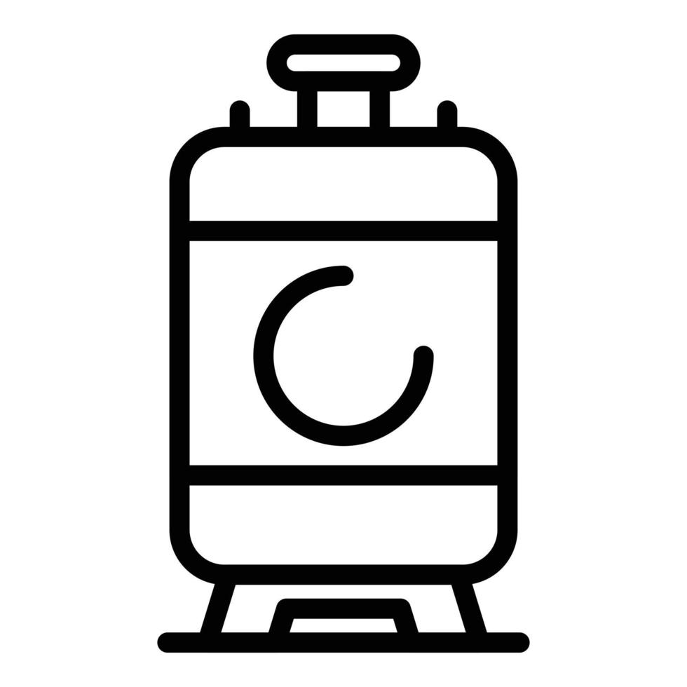 icono de cilindro de dióxido de carbono, estilo de contorno vector