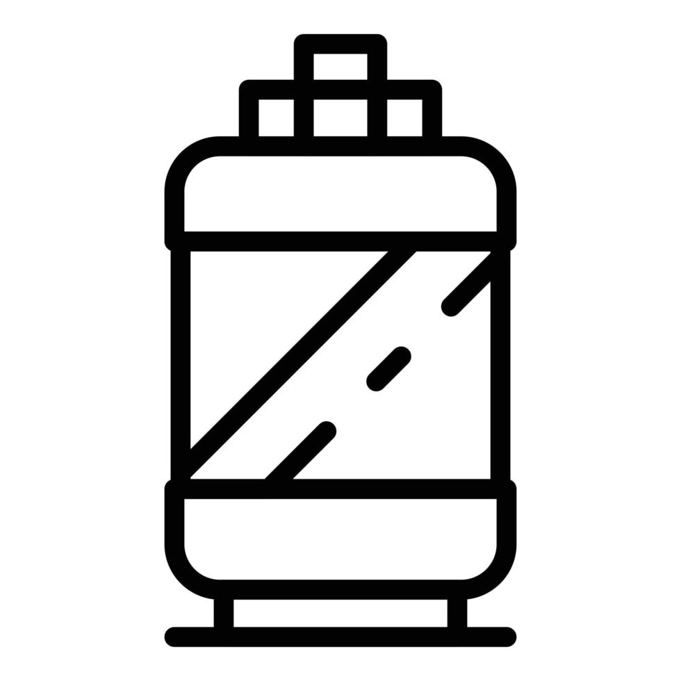 Cylinder with ammonia icon, outline style vector