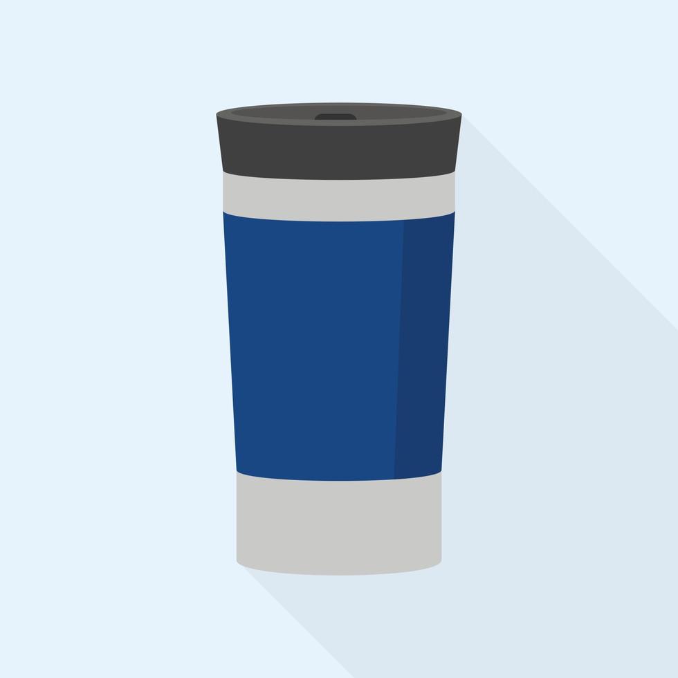 Thermos cup icon, flat style vector