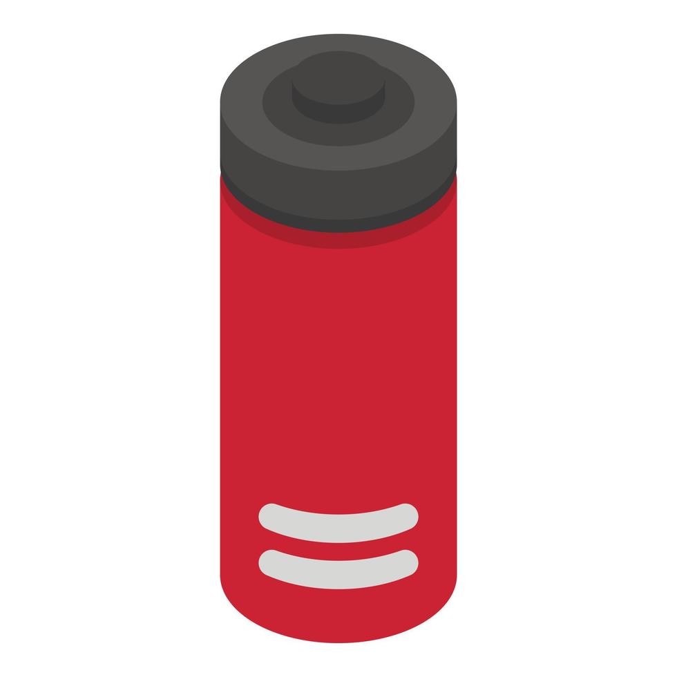 Red sports bottle icon, isometric style vector