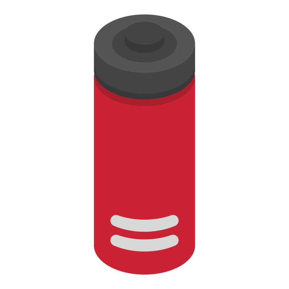 Red sports bottle icon, isometric style vector