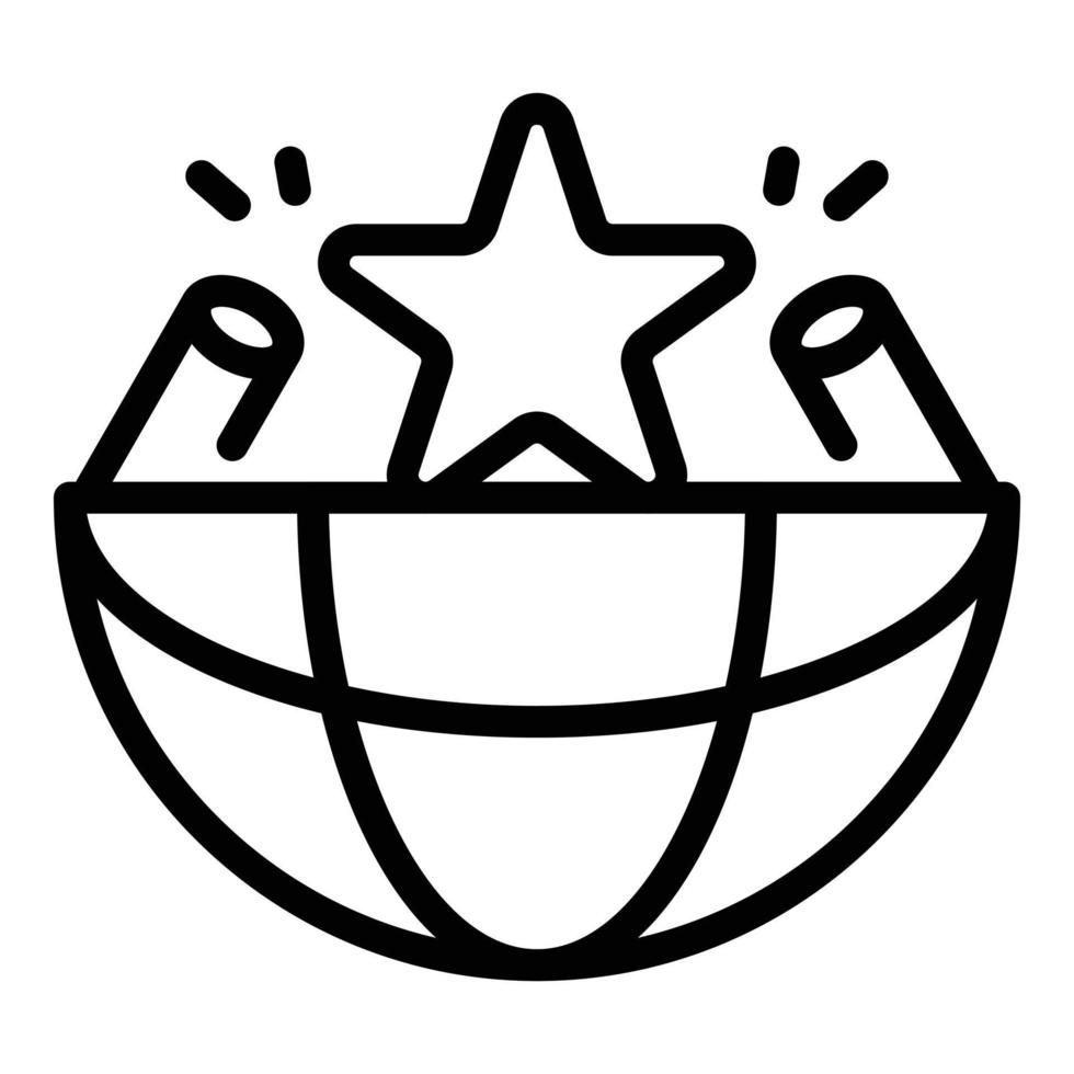 Global star trade war icon, outline style vector