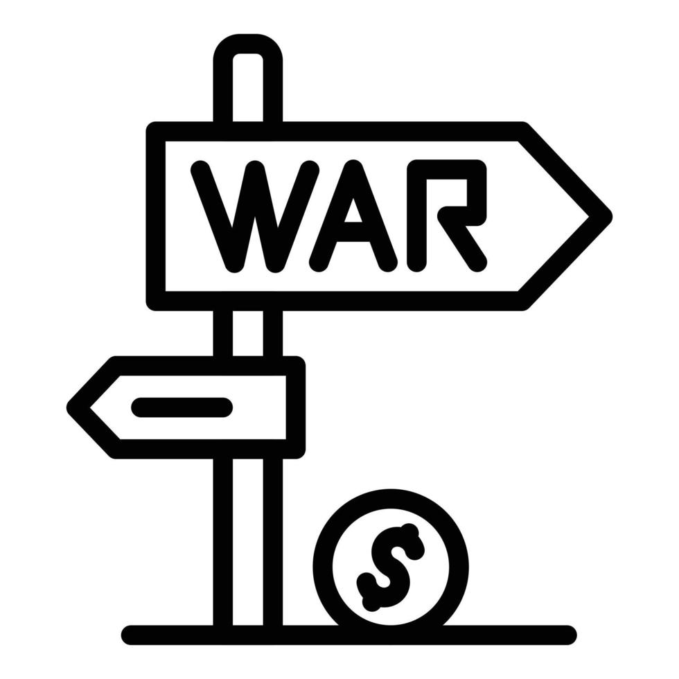 Trade war direction icon, outline style vector