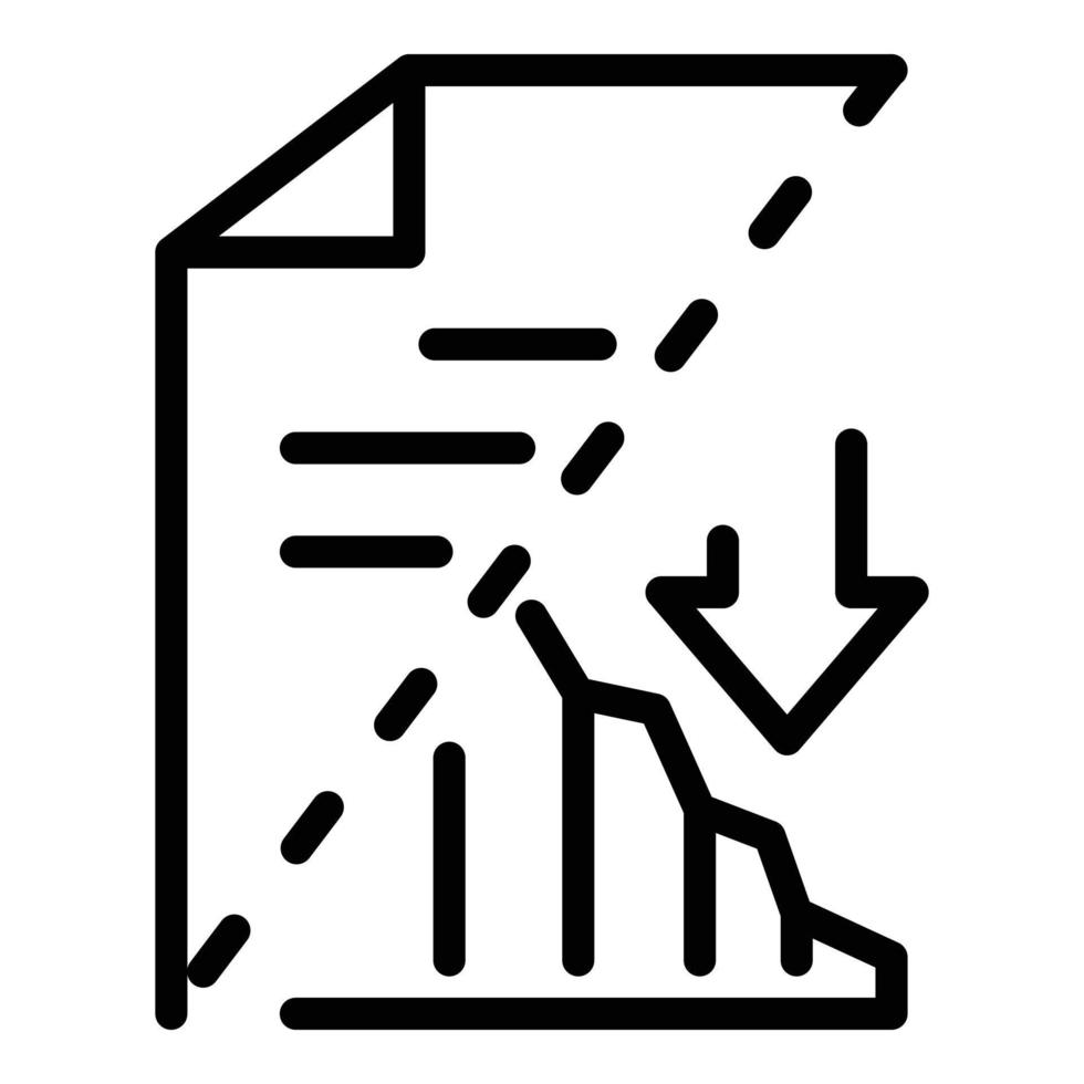 Low chart money crisis icon, outline style vector