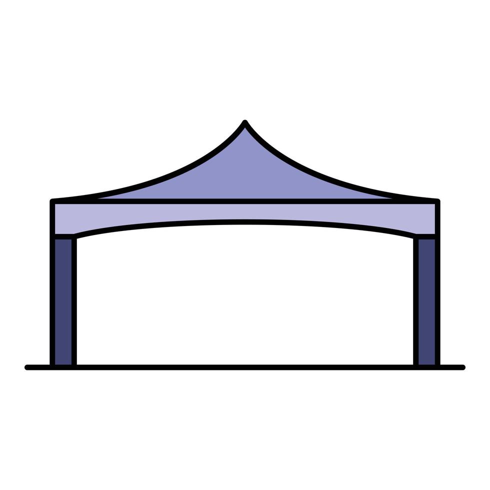 Folding tent icon color outline vector