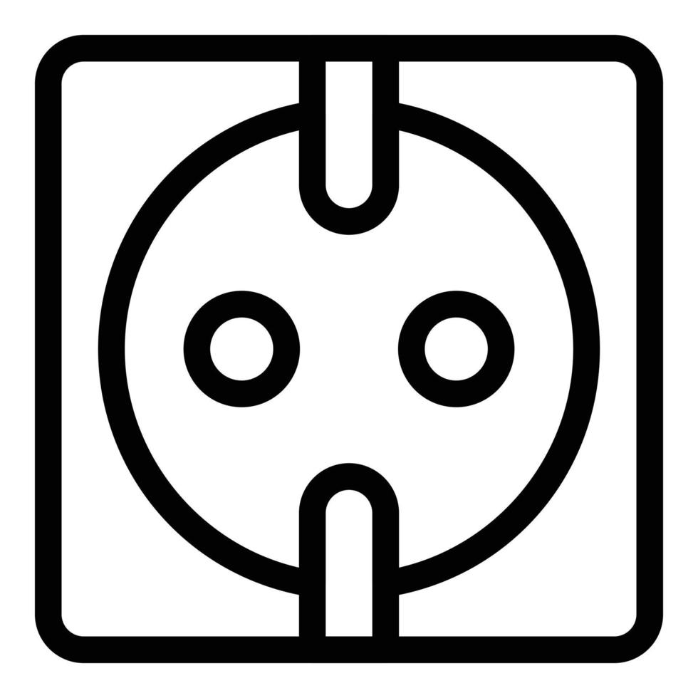 Electric socket icon, outline style vector