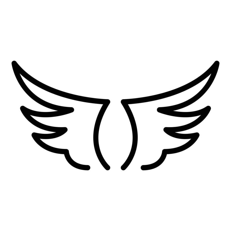 Phoenix wings icon, outline style vector