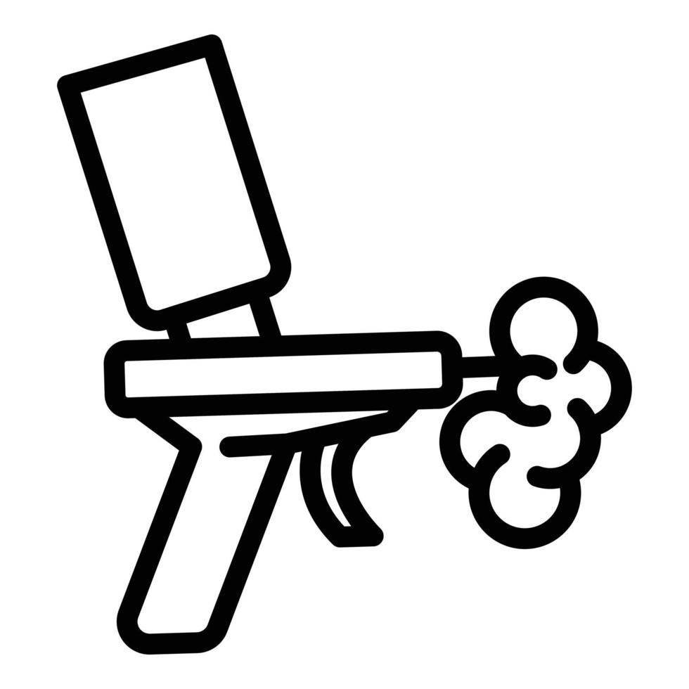 icono de pistola de espuma de poliuretano, estilo de esquema vector