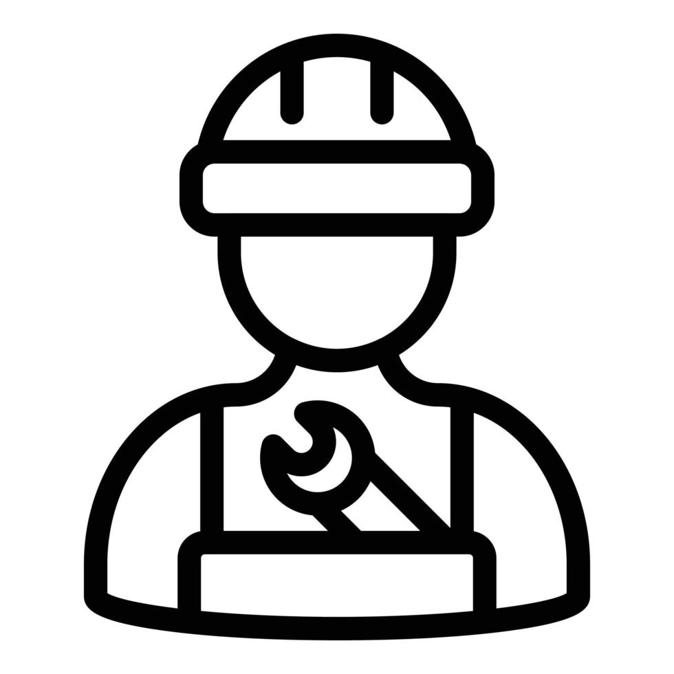 Wrench repairman icon, outline style vector