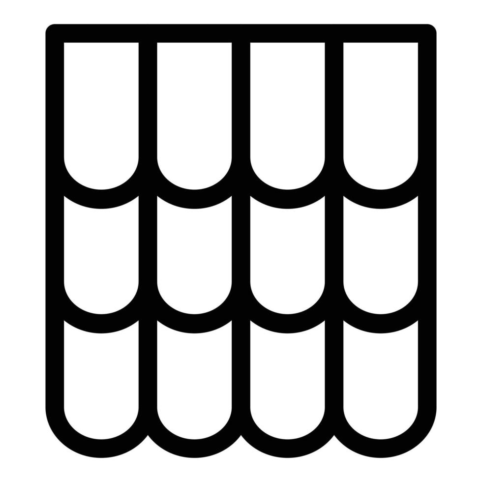 Soft roof tiles icon, outline style vector