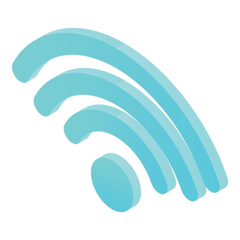 Blue wifi symbol icon, isometric style vector