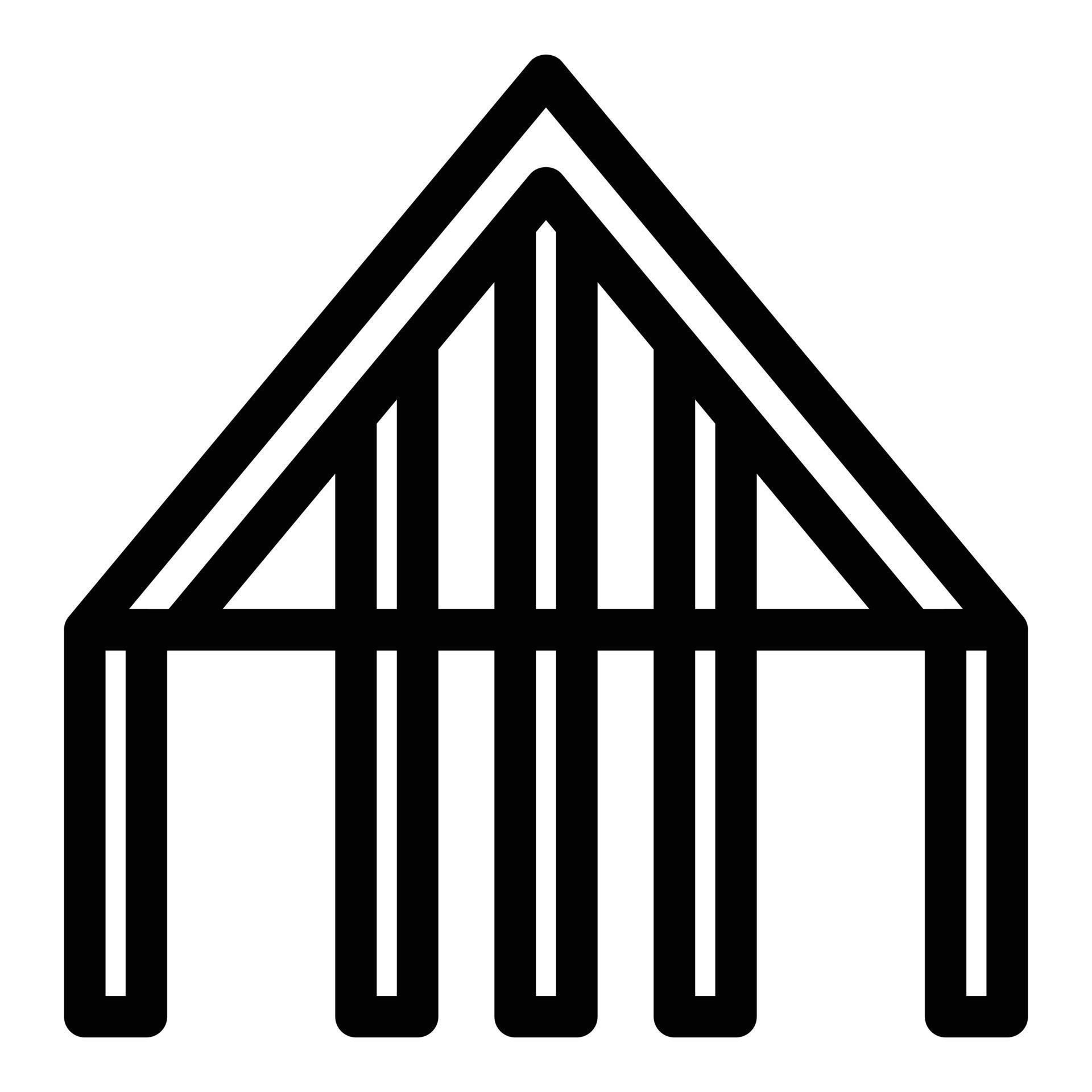 Roof supporting structure icon, outline style 15675970 Vector Art at