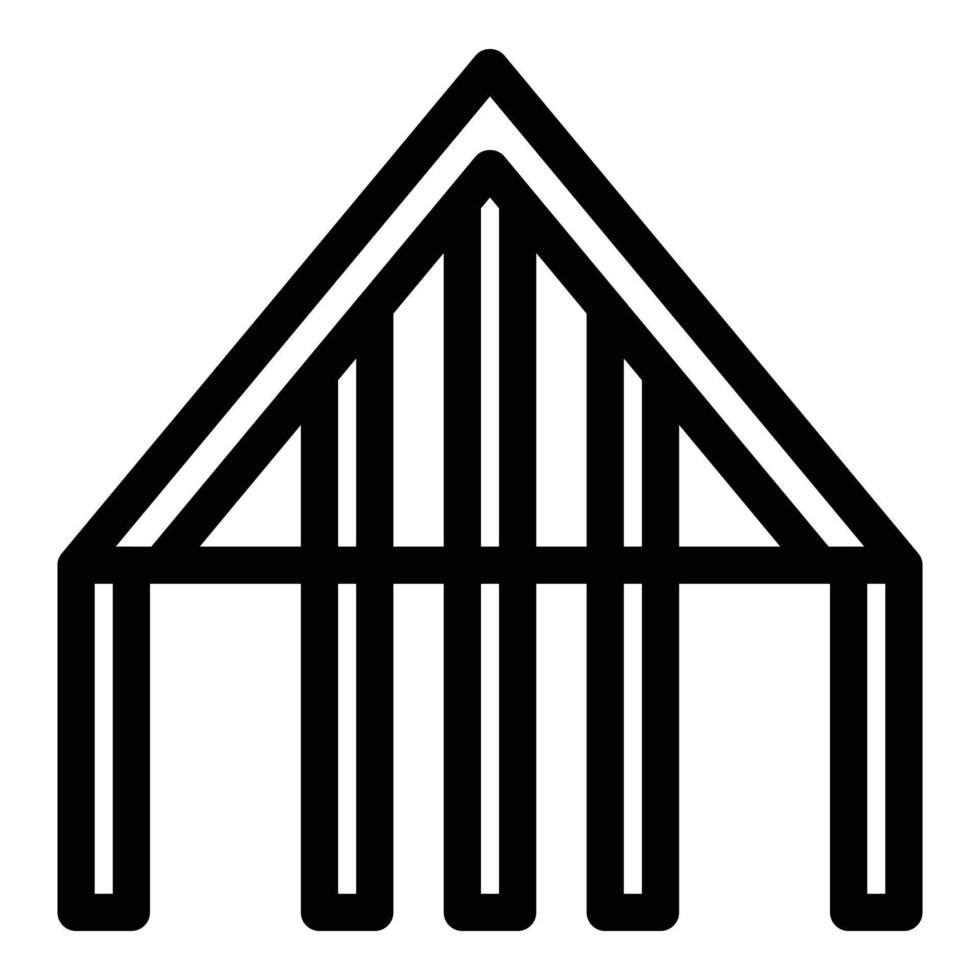 Roof supporting structure icon, outline style vector