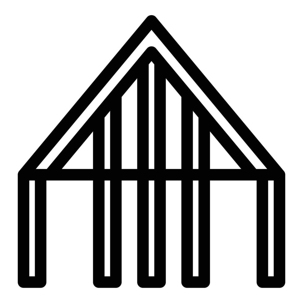 Roof supporting structure icon, outline style vector