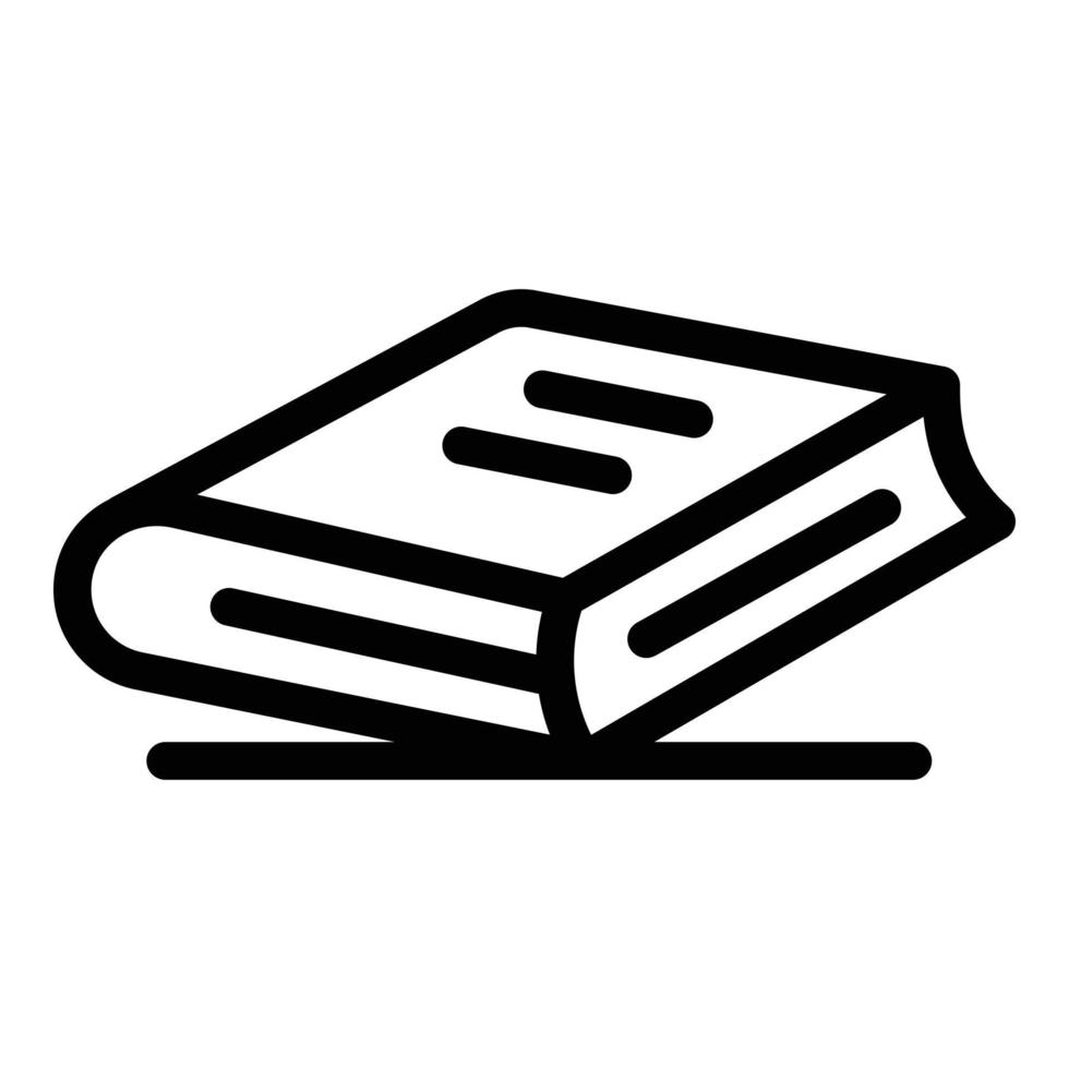 Closed book on one corner icon, outline style vector