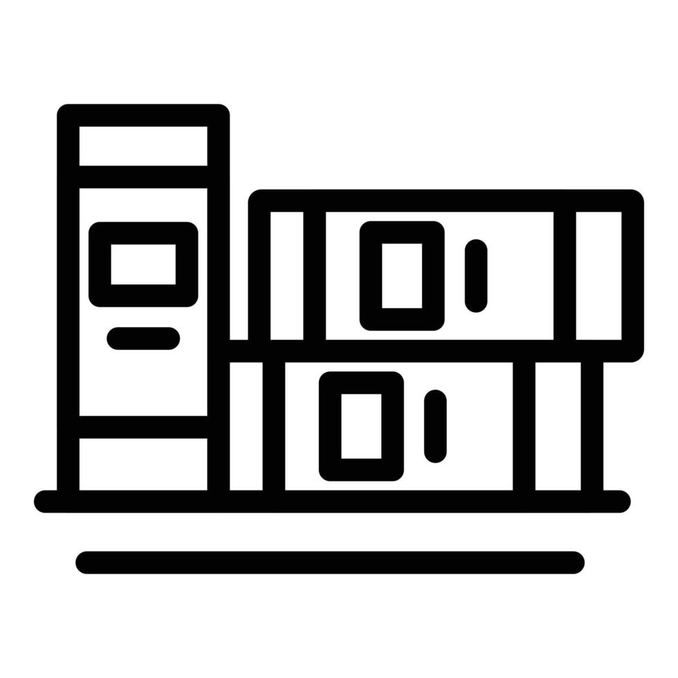 Three books icon, outline style vector