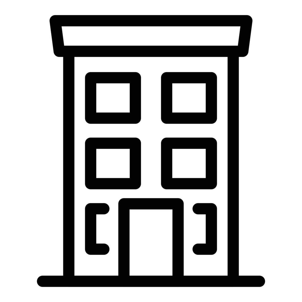 Office building icon, outline style vector
