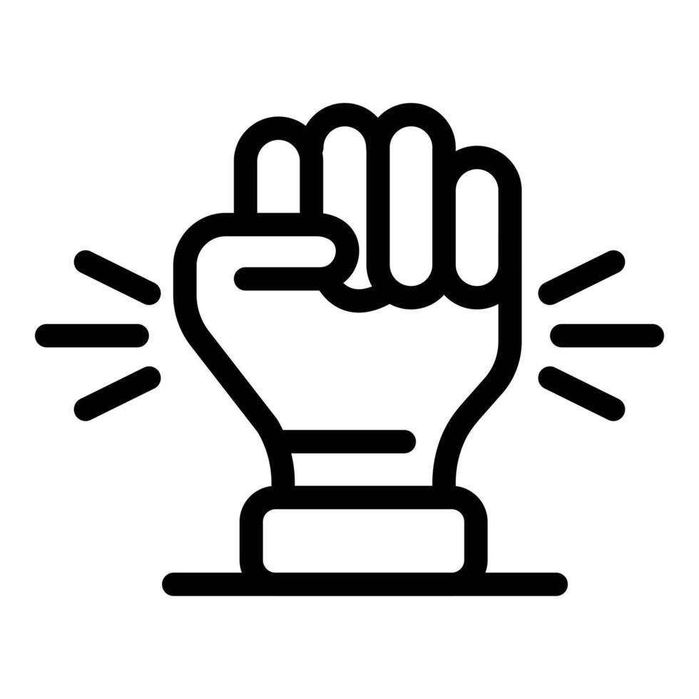 Responsibility fist icon, outline style vector