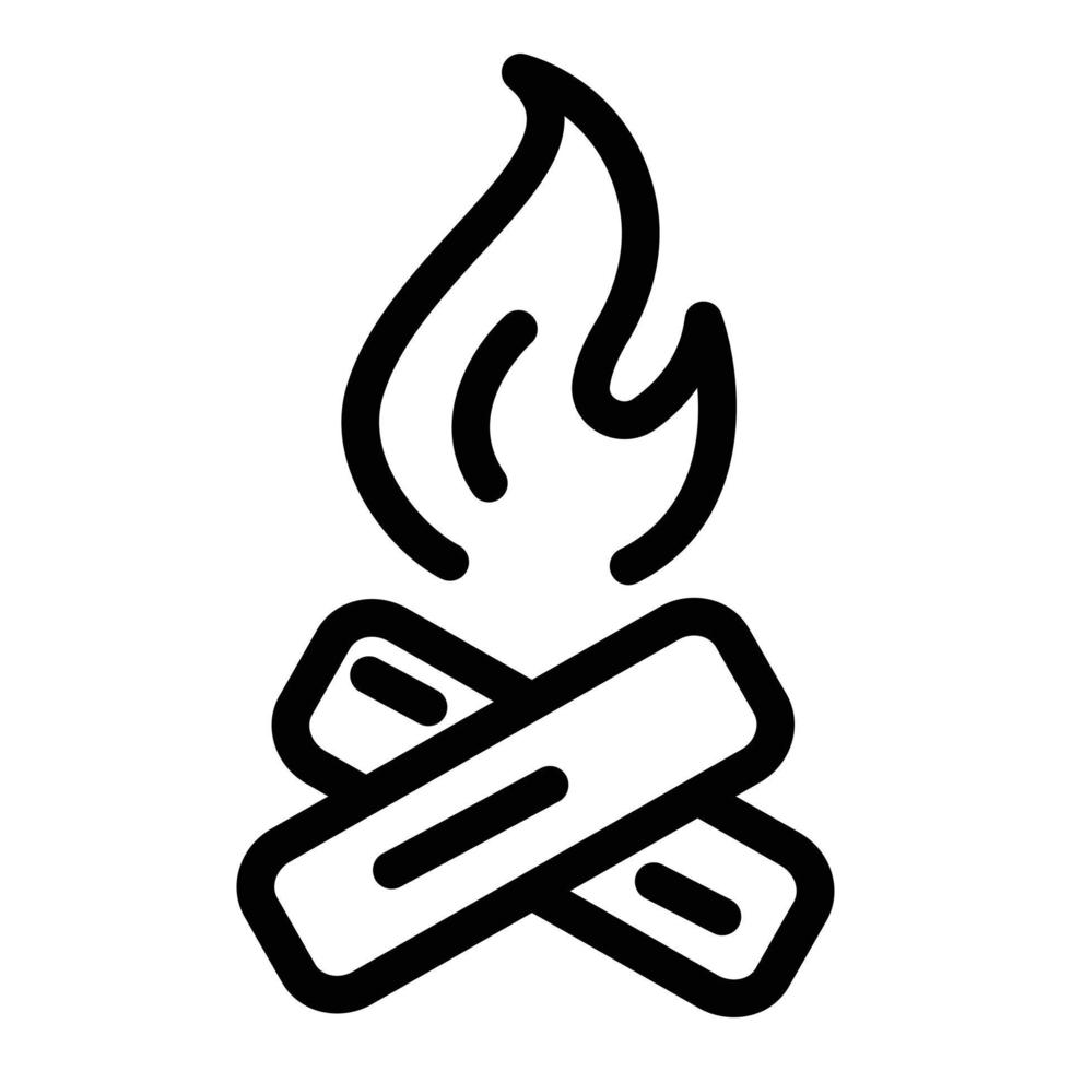 Campfire icon, outline style vector