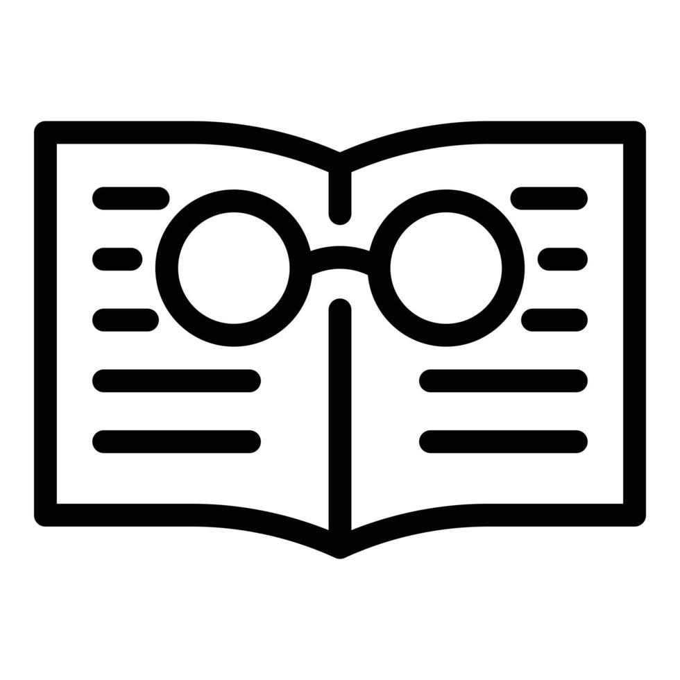 Book exploration icon, outline style vector