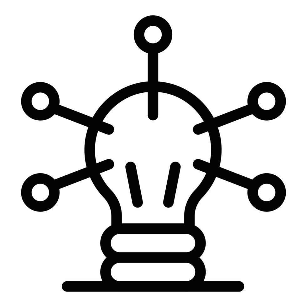 Community light bulb icon, outline style vector