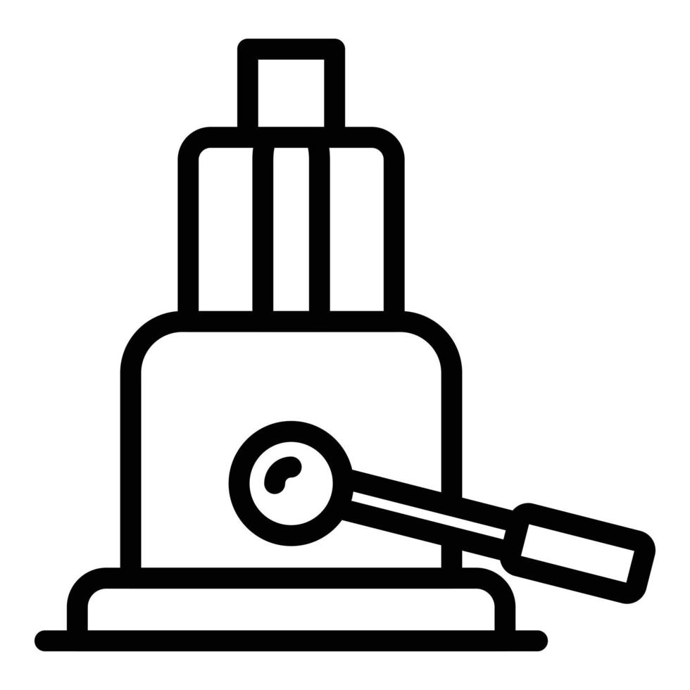 Hydraulic jack icon, outline style vector