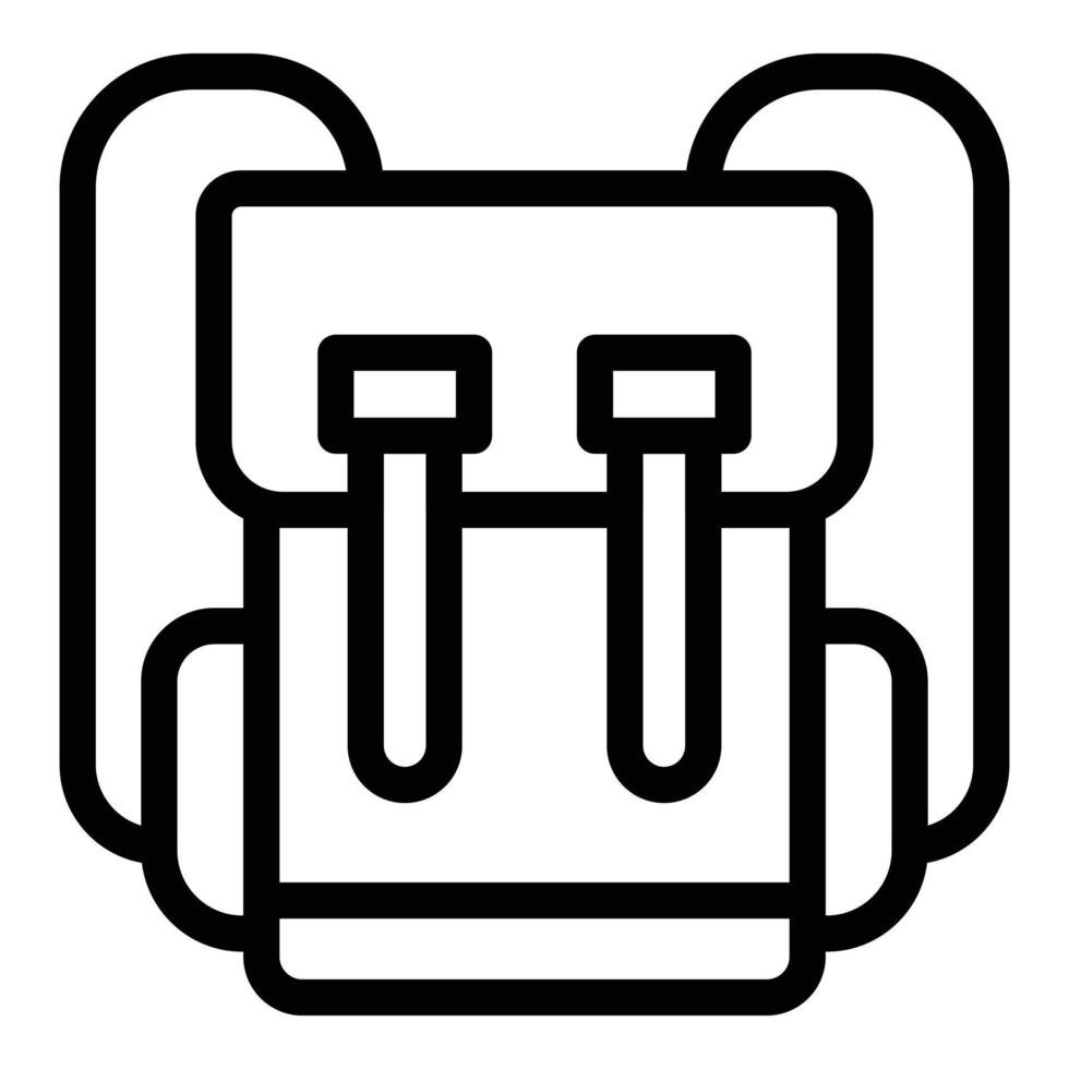 Hiking backpack icon, outline style vector