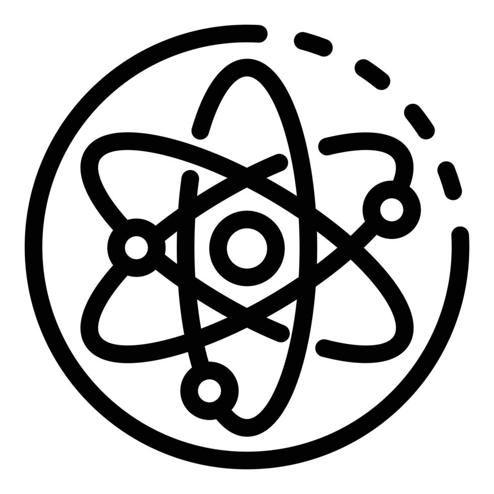 icono de exploración del átomo, estilo de esquema vector