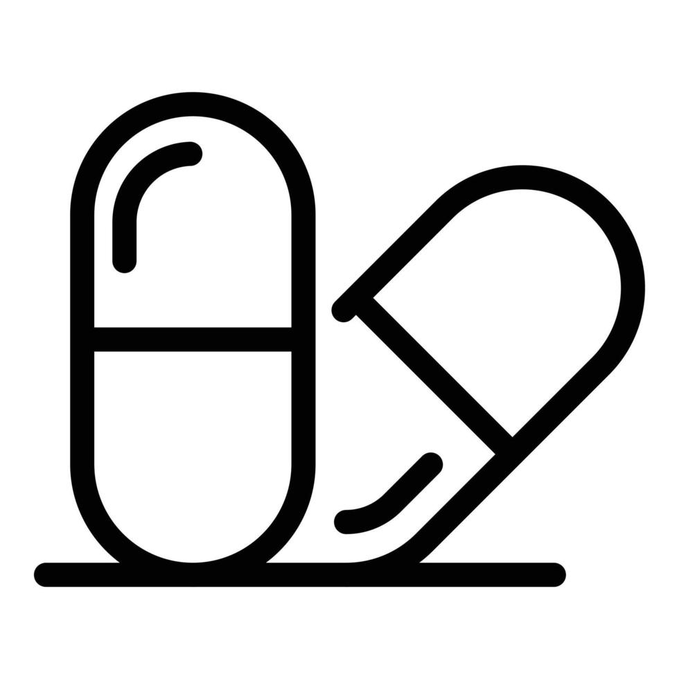 icono de cápsula antiestrés, estilo de esquema vector