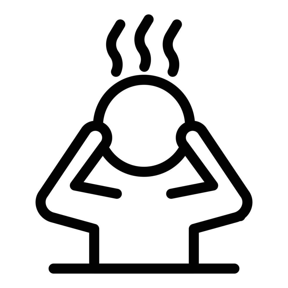 Fail stress icon, outline style vector