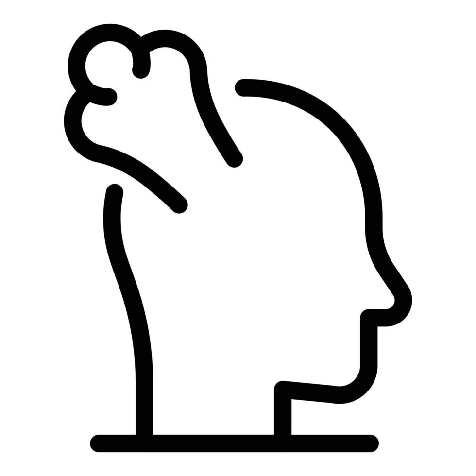 Stress vapor head icon, outline style vector