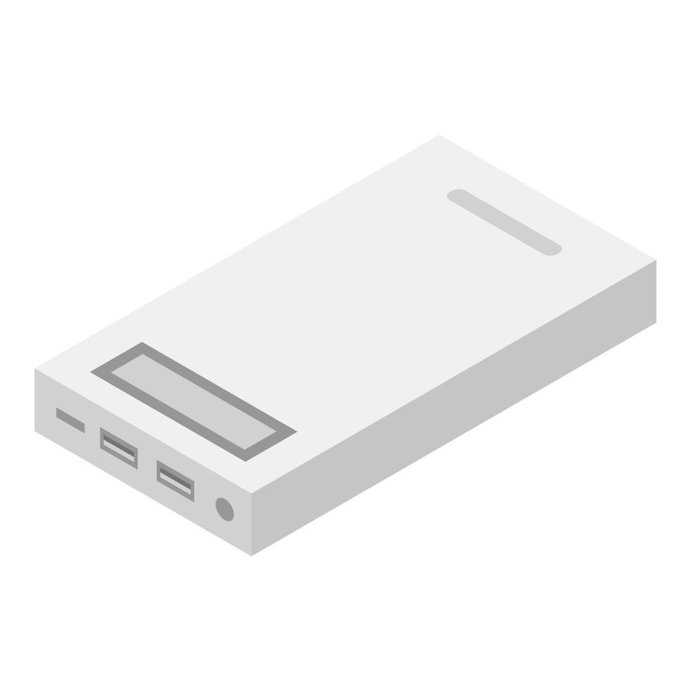 Usb power bank icon, isometric style vector