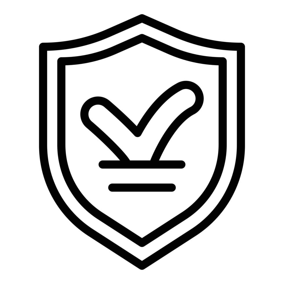 icono de auditoría de escudo protegido, estilo de contorno vector