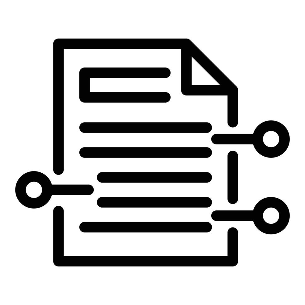 Summary resume icon, outline style vector