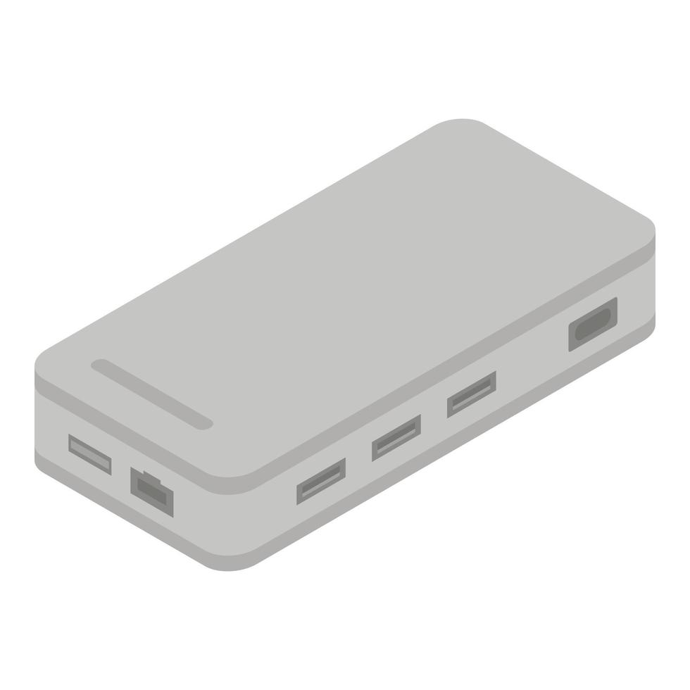 icono de concentrador usb, estilo isométrico vector