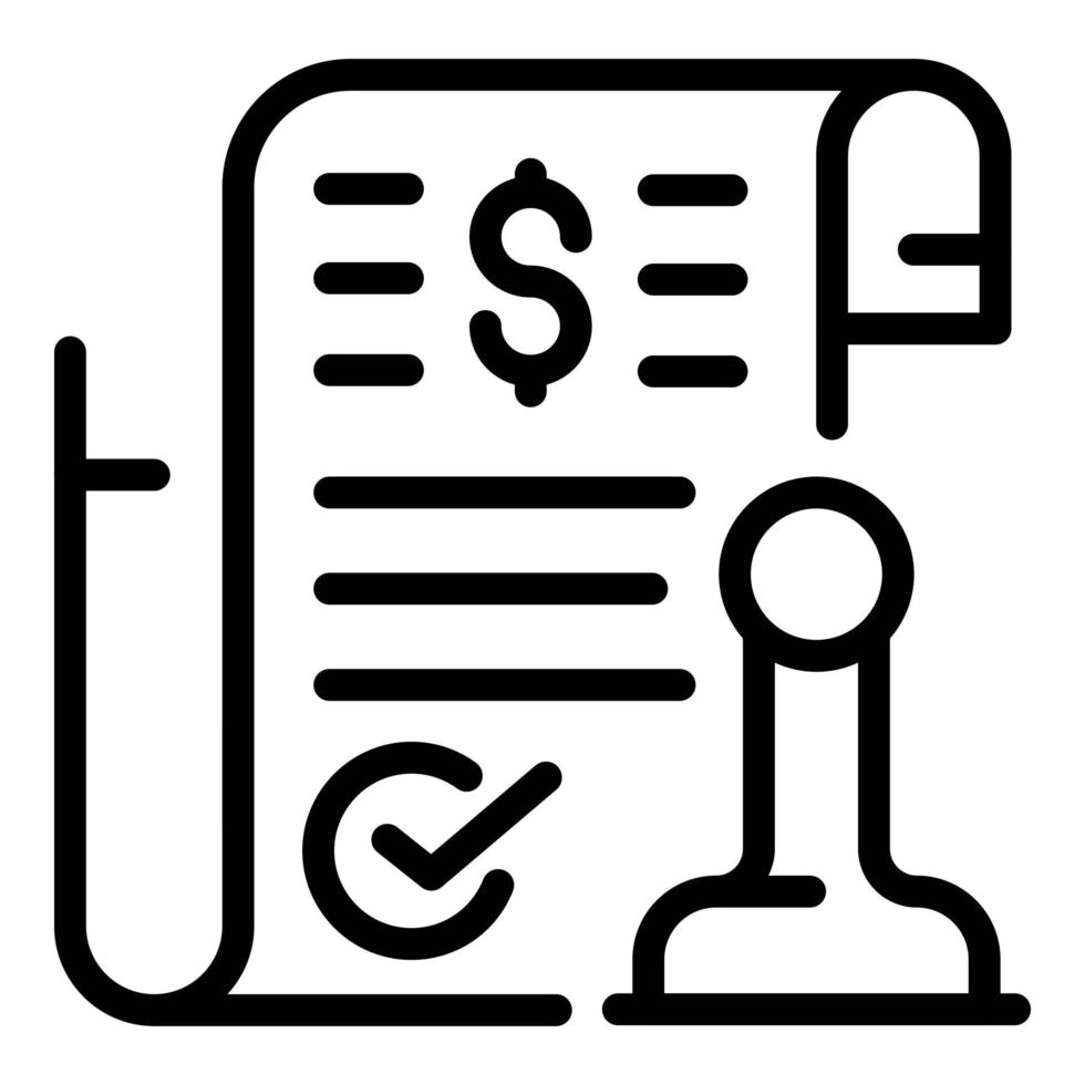 Payment paper icon, outline style vector