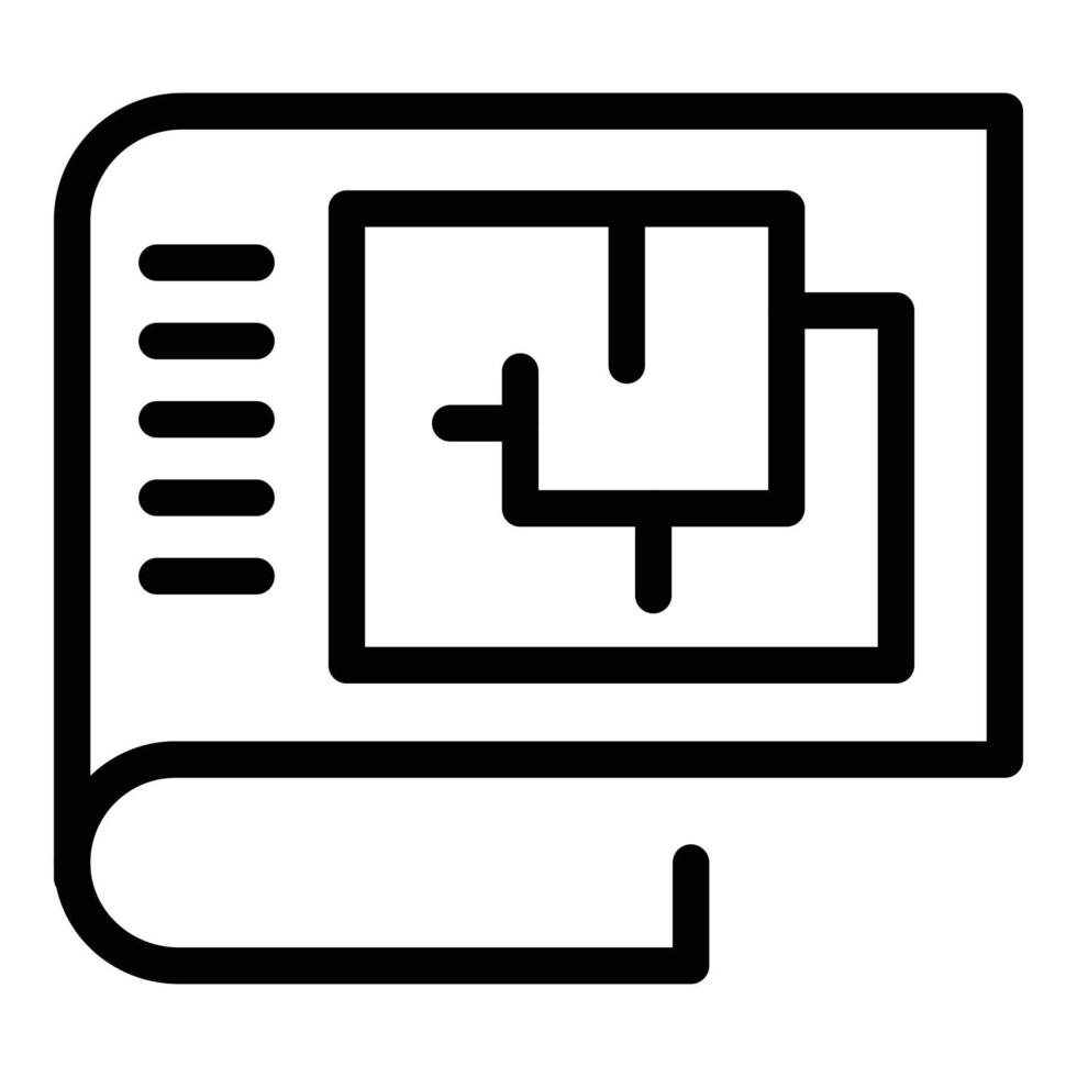 Architect plan icon, outline style vector