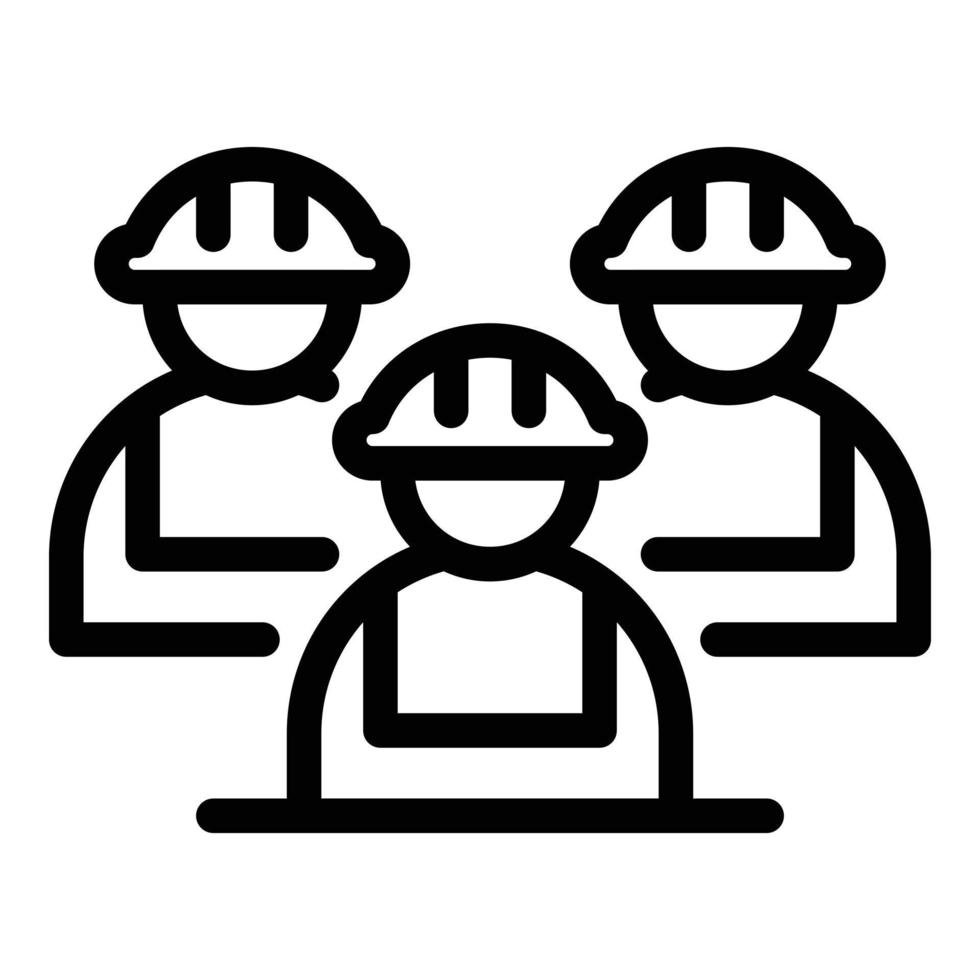 Construction group people icon, outline style vector