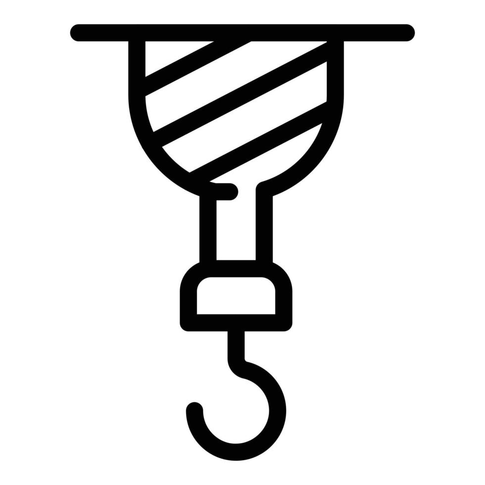 Crane hook icon, outline style vector