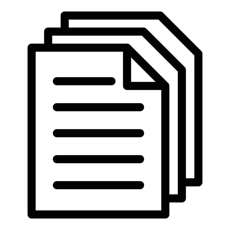 Summary papers icon, outline style vector