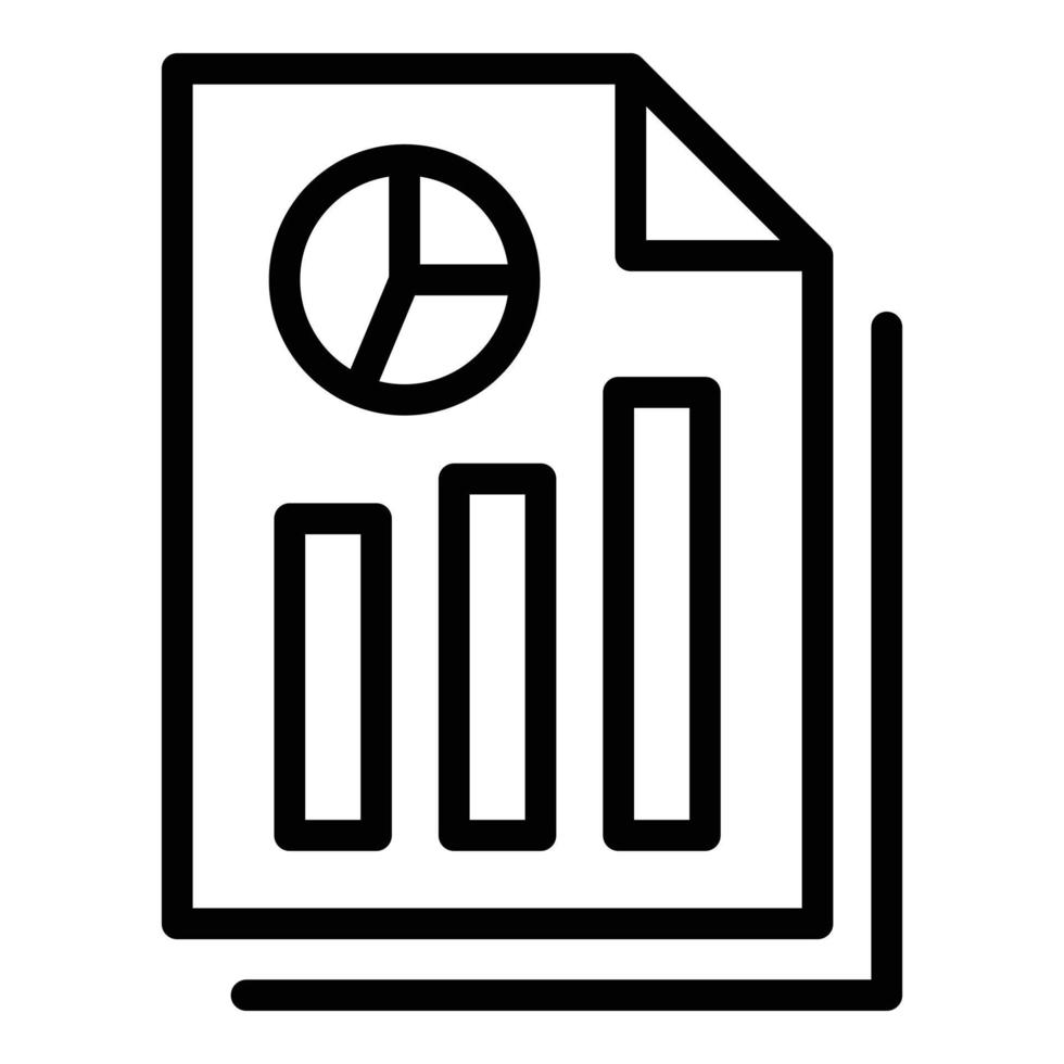 Audit graph icon, outline style vector