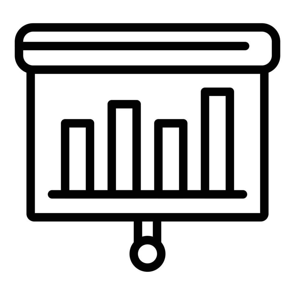 Graph chart banner icon, outline style vector