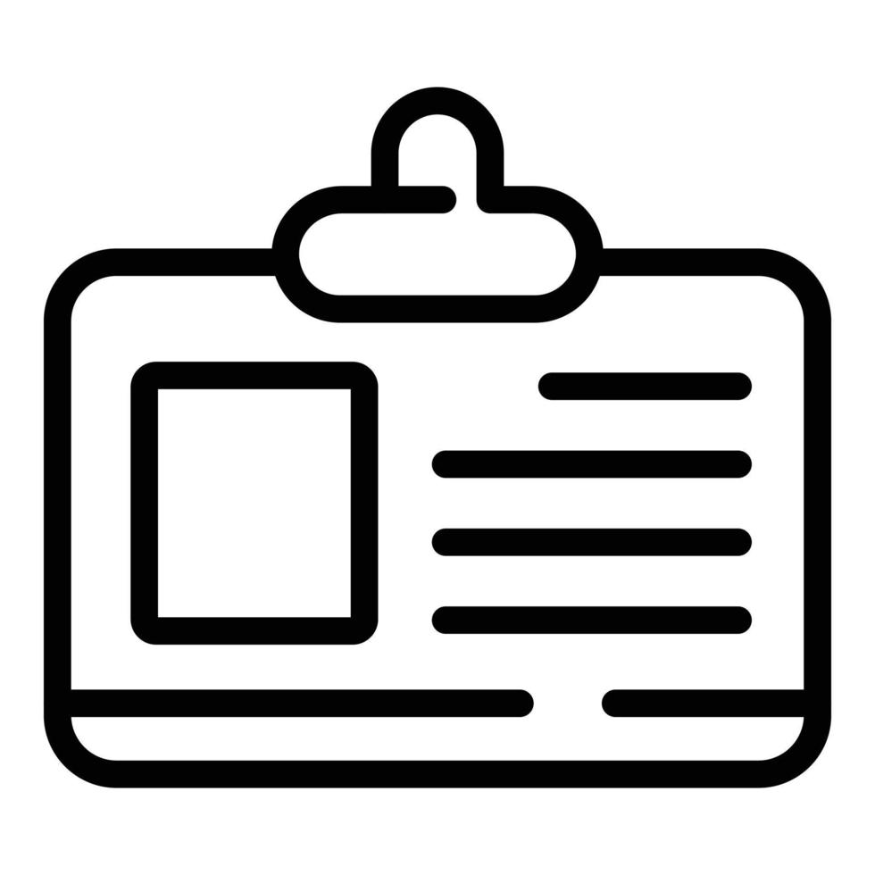 icono de tarjeta de identificación de auditoría, estilo de esquema vector