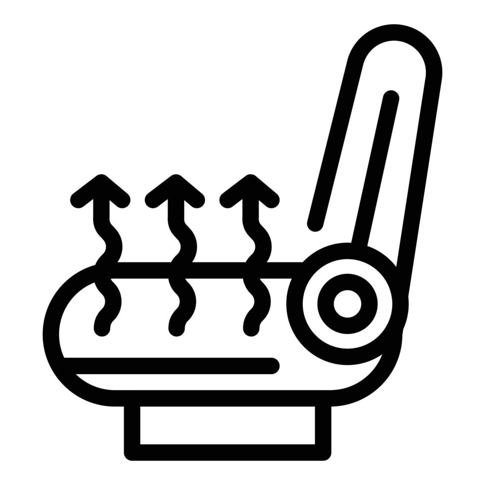 Heated seat icon, outline style vector